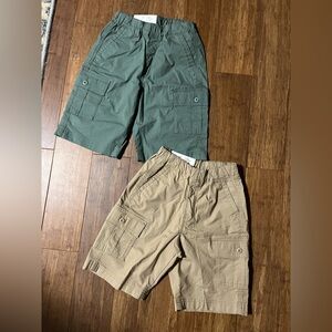 Uniqlo Kids Green and Tan wide fit Cargo Half Pants